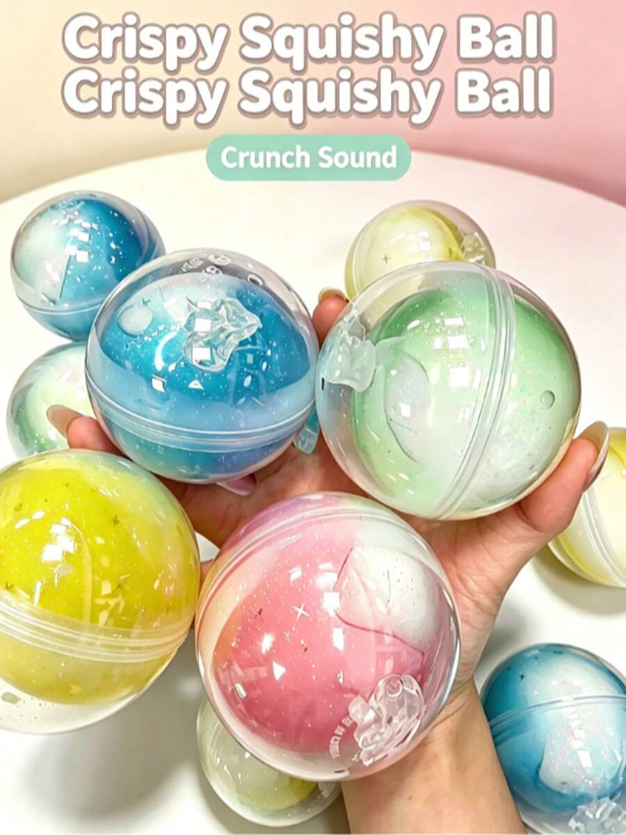 1 pièce Nouvelle balle artisanale brillante dégradée croustillante, jouet anti-stress à presser - Multicolore - Voir 1