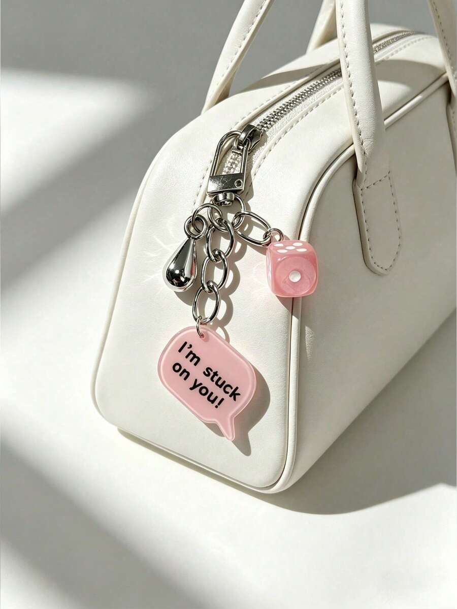 Creative Bubble Font Asymmetrical Cut Acrylic Keychain - A Perfect Match For "Dopamine Dressing" Style, DIY Keychain Accessory Colorful English Letter Pendant Key Chain Bag Charm Phone Pendant, Very Suitable For Daily Decoration, Adding A Unique Charm To Your Handbag. Back To School Gift, Christmas Gift