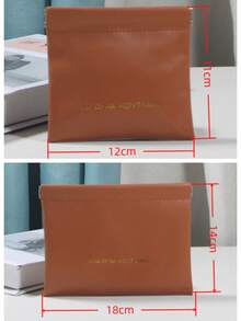 1pc Travel Portable Storage Pouch, Mini Organizer Bag With Auto-Closing Snap, PU Coin Purse, Wired Earphone Storage Bag, Mini Portable Lipstick Makeup Bag,Back To School - Brown - View 12