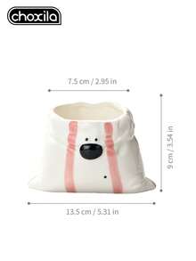 choxila 1 370ml Creative Cloth Patterned Handheld Cup, Cute Little Dog Ceramic Coffee Cup With Pleated Bag Design, Innovative Latte Cup, Suitable For Home, Office, Afternoon Tea And Daily Use - Puppy-shaped Cup - View 8