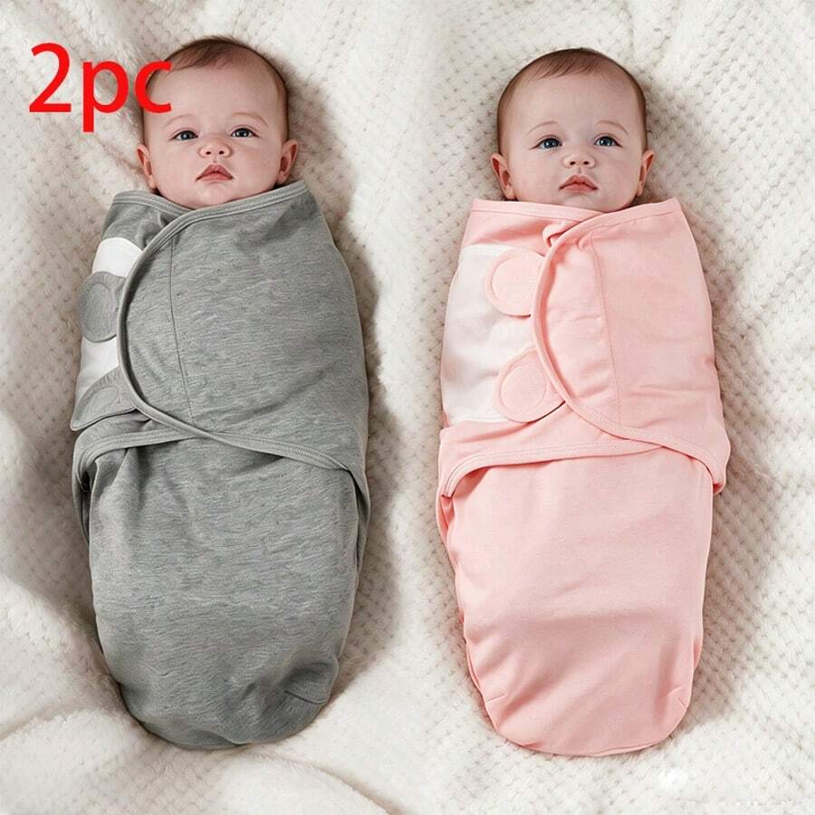 2pcs Butterfly Swaddle Blankets, Swaddle Wrap Style, Soft And Skin-Friendly, Absorbent And Breathable, Essential For Newborns - Multicolor - View 1