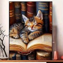 1PC DIY 5D Diamond Painting Kit Cat Pattern - Round Full Diamond Art Mosaic Craft, Home Wall Decor, Frameless - No Frame - View 2