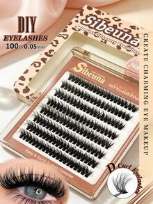 Sibeuna 160pcs 100D Dense 0.05mm Ultra-Fine Faux Mink DIY Eyelash Clusters, Stable Curl No Tangling, Fluffy Single Cluster False Eyelashes, Reusable Segmented Cluster Lashes, Suitable For Daily Party Eye Makeup, Suitable For Beginners Home Eyelash Extensions - D - View 2