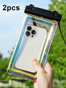 1pc Waterproof Phone Pouch, Touchscreen Compatible Floating Water Park Equipment Bag, Professional Phone Case, Transparent Ultra-Waterproof Phone Shell For Photography - Multicolor - View 14