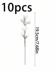 20/10/5入人造紅莓枝、雪花聖誕紅噴漆枝、精選冬青莓枝，聖誕樹裝飾，節日DIY手工，聖誕吊飾，居家裝飾 - 彩色 - 查看 16