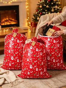Extra Large Christmas Gift Bag (36" X 56"), Oversized Drawstring Gift Bag With Christmas Theme Design; Suitable For Gift Wrapping, Storage And Home Decor-Perfect Christmas Essential - One Size Fits All - View 6