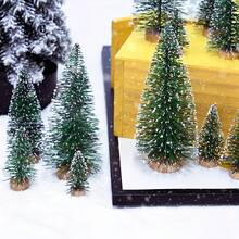 15pcs Artificial Christmas Bottle Brush Trees, 5 Sizes, With Base - Suitable For Holiday Tabletop Decor, DIY Crafts, Plastic Pine Tree Tabletop Decoration, For Christmas, New Year, Winter Party And Handicraft Making - Multicolor - View 6