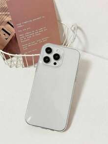 Haus Hana High Quality Apple Transparent Silicone Simple & Cute Full Body Shockproof Glossy Phone Case Compatible With Apple 15/15 Pro Max/15 Pro/15 Plus/11/12/13/14/16 Pro Max/XS/XR/11 Pro/11 Pro Max/12 Pro/12 Pro Max/13 Pro/13 Pro Max/7 Plus/14 Pro/14 Pro Max/14 Plus/16 Pro/16 Plus/7 Plus/8 Plus/8/SE2 Waterproof Anti-Fall Scratch Resistant - White - View 3