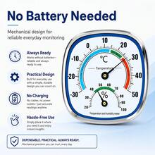 12 Zodiac Signs Office Climate Monitoring Temperature & Humidity Meter, Dual Dial Separate Temperature & Humidity Scales, Long-Lasting Mechanical Movement Maintenance-Free, Small Desktop Humidity Meter For Study And Closet - Mechanical Thermometer and Hygrometer - View 2