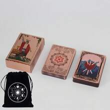 Mini Classical Pink Lotus Gold Foil Tarot Cards, 3.43*2.24inch Pocket Portable Size, Premium Metallic Texture Effect, Elegant Tarot Suitable For Beginners And Professional Readers - View 13