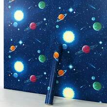 1 Roll Deep Blue Contact Paper Self-Adhesive Removable PVC Wallpaper Peel And Stick Wallpaper Suitable For Kitchen Bedroom Living Room Countertop, Home Decor And Furniture Renovation - Universe Star Pattern - Universe - View 17