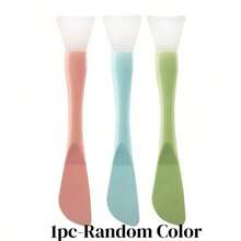 3pcs Silicone Face Mask Brush With Scraper, 2-In-1 DIY Mud Mask Mixing Beauty Tool - Multicolor - View 11