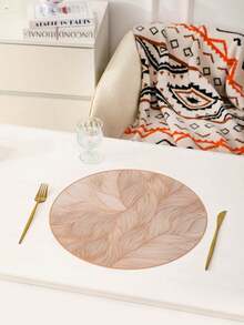 1/4/6/8pcs 15-Inch Rose Gold Round Washable PVC Placemats, Minimalist Style, Non-Slip Heat-Resistant, Suitable For Dining Table, Coffee Bar, Home Decor, Valentine's Day Decor, Wedding Decor - Rose Gold - View 4