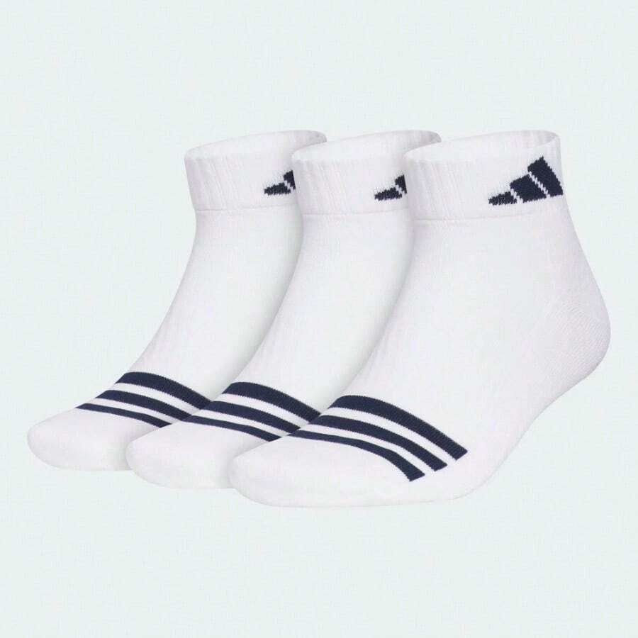 2 Pairs Adidas Unisex Solid Color Breathable Comfortable Mid-Calf Socks, Sportswear Light Ankle Socks, Antibacterial Odor-Resistant Athletic Socks - Crew Socks - View 1