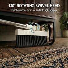 4-In-1 Dustpan And Brush Set, Long Handle Broom With 180° Swivel Head, Detachable Floor Brush, Built-In Comb Teeth, Pull-Out Scraper And Foldable Storage, For Home, Kitchen, Office And Garden - 4-in-1 - View 4