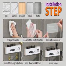 1pc Smart Toothbrush Disinfector, Wall-Mounted Toothbrush Holder With Toothpaste Dispenser, Toothbrush Rack And Disinfection Device, Toothbrush Storage Rack, Bathroom Accessories, Home Decor - Multicolor - View 7