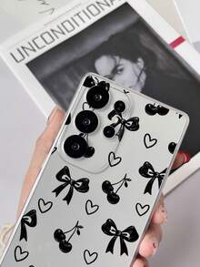 1 buah Casing Ponsel TPU Transparan Tahan Guncangan dengan Motif Pita, Hati, dan Ceri, Kompatibel dengan Ponsel Android Galaxy S23 Ultra/A14/A24/Note12pro/Pixel 8/8 Pro/9 Pro XL - MultiWarna - View 2