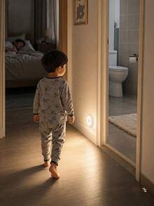 Luz de pared LED recargable con sensor de movimiento – Luz nocturna inalámbrica de encendido/apagado automático para cocina, dormitorio y baño - Blanco - Ver 3