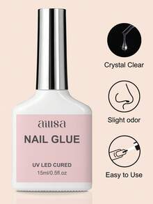 AILLSA 2 PCS 15ml Nail Glue – Fast-Curing Under LED/UV Lamp, Soak-Off Removable, Long-Lasting Adhesive For Nail Art & DIY Home Salon - NAIL GLUE SET - View 4