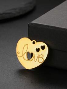 TEAMER 1pc/Pack Minimalist Hollow Heart Pendant Cute Lucky Pattern Handmade DIY Accessory For Necklace, Earrings, Keychain, Bag Charm - Love Series - View 10