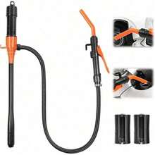 Electric Fuel Transfer Pump, Portable Battery Powered Hand Fuel Pump, Battery Gas Pumps Universal Fit For Vehicles, Boats, Lawn Equipment, Emergency & Home Use(Black Orange) - Default - View 1