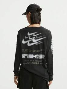 Nike 女款 AS W NSW NK CLSC LS BF TEE SPD 長袖針織無領 T-Shirt TIM6403-010 - 黑色 - 查看 2