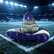 Unisex AG Long Stud Football Boots, Asymmetrical Gradient Upper, Performance & Aesthetics Combined - Mauve Purple - View 6