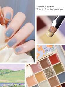 Set Kutek Gel Padat MAOMIA 16 Warna – Gel Tekstur Krim untuk Seni Kuku dan Pengeringan UV/LED untuk Desain Seni Kuku DIY - MultiWarna - View 2