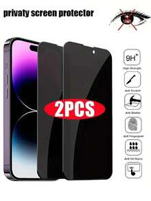 ZYSHI Privacy Anti-Spy Tempered Glass Screen Protector 2pcs Tempered Glass Privacy Screen Protector Anti-Spy Anti-Fingerprint Waterproof Shockproof Compatible With IPhone 16/16 Pro/15/15 Pro Max/13/14 Pro Max17/8plus/11/12/Xr/X/XS/17/17 Air/17 Pro/17 Pro Max/17e Spring Easter Gift - Black - View 31