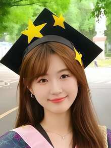 5/Pcs Bright Yellow Double Star Asymmetrical Alligator Hair Clips, Durable And Non-Damaging, Sweet And Cute Hair Accessories - Suitable For Girls And Teenagers, Daily Wear, Vacation, School, - Multicolor - View 2