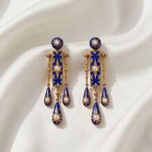 1 Pair Turkish Star Pendant Tassel Earrings Suitable For Vacation, Party And Festival Wear - Multicolor - View 2