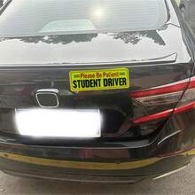 3pcs Magnetic Car Stickers For New Drivers, Colorful Reflective Designs, Strong Adhesion, Easy To Install And Remove Without Residue - 3-piece Magnetic Warning Sign Stickers - View 9