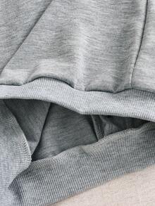 2pcs Baby Boy Autumn College Style 2 In 1 Knit Contrast Color Turn Collar Long Sleeve Sweatshirt Set, Children Fashion Gentleman Style Basic Bow Ribbed Sleeve Top, Elastic Striped Sweatpants Long Pants, Spring Play And Vacation Outfit - Grey - View 6