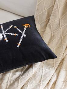 1件萬聖節詭譎刺繡枕套，適合室內裝飾、萬聖節裝飾，四季通用，不含枕芯 - 彩色 - 查看 9