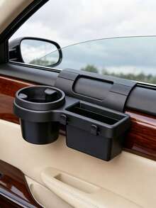 Multifunctional Car Storage Box With Cup Holder, Drink Holder, Side Door Window Phone Slot And Hanging Storage Rack, Universal Perfect Car Interior Organizer, Durable ABS, Easy Install, Space Saving, Ideal For Driver Passenger Daily Commute - Multicolor - View 3