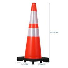 18" Traffic Safety Cones With Reflective Collar, Heavy Duty Rubber Base For Construction/Parking Lots/Road Work/Driving Practice - B - View 2