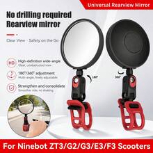 Universal Rearview Mirror Accessory For Xiaomi M365 PRO Electric Scooter Ninebot MAX G3 G2 G30 ZT3 Pro GT3 F3 E2 F2Pro F2 Plus C2Pro E8 F40 P100 Electric Scooter, Curved Mirror With 360° Rotation - Multicolor - View 2