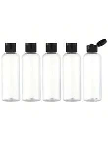 1/3/5/10入 旅行必備 100ml 可重複填充塑膠瓶 透明旅行尺寸 無香 易開翻蓋 可手洗 - 黑色 - 查看 1