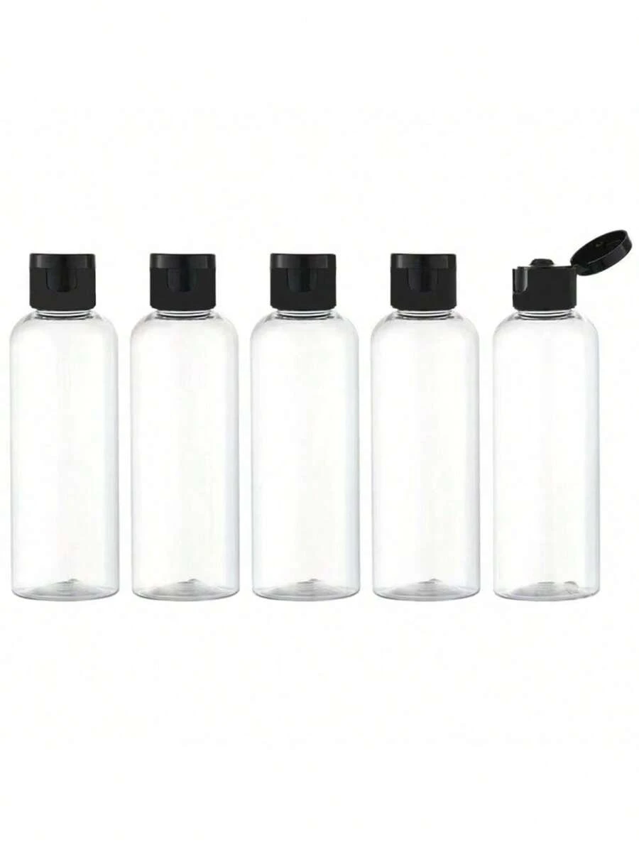 1/3/5/10入 旅行必備 100ml 可重複填充塑膠瓶 透明旅行尺寸 無香 易開翻蓋 可手洗 - 黑色 - 查看 1