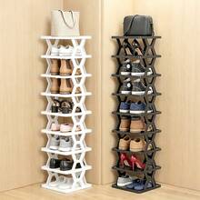 1pc Removable6/ 9 Tier Shoe Rack, Space Saving Folding Shoe Rack For Home And Dormitory, Hallway, Living Room - Separate Narrow Shoe Rack For Indoor Doorway Storage. Holds Keys, Small Photo Frames, Etc. - View 1