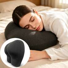 Multi-Functional Bed Cushion Travel Pillow Hip-Shaped Cushion Slow Recovery Buttocks Pillow Adult Sleeping Neck-Protecting Pillow For Lying Reading Playing Phone Travel Essentials - Dark Grey - View 3