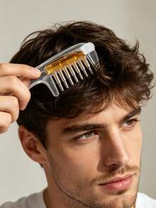 1pc Long Handle Scalp Applicator Comb, Scalp Massager, Transparent Hair Oil Dispensing Comb, Roller Ball Hair Root Liquid Applicator, Essence, Nourishing Liquid, Essential Oil Applicator Comb - Precisely Deliver Liquid Or Oil To Hair Roots - Comb - View 9