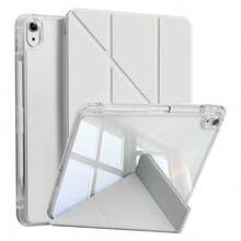 Protective Case For Matepad SE 11-Inch Tablet, Matepad Protective Case, Magnetic Closure, With Pen Slot, High Transparency Acrylic Backplate, Smart Sleep/Wake, 3+Y Foldable Multi-Fold Tablet Protective Case, Full Coverage Anti-Drop, Protective Case, Suitable For Redmi Pad 2 11-Inch 2025 Tablet Protective Case, A16 Protective Case, Suitable For IPad 11th Generation Tablet Protective Case - Light Grey - View 3