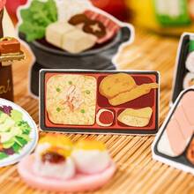 Buku Stiker Masakan Jepang "Today's Food Diary", Stiker Potong Gaya Vintage Kreatif untuk Scrapbooking dan Jurnal. - 1 Set - View 3
