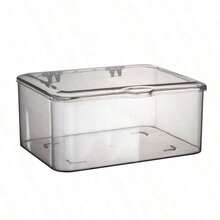 1pc Transparent Dust-Proof Flip-Top Storage Box, Suitable For Hair Clips, Headbands, Elastic Bands, Desktop Organizer, Stackable Drawer, Suitable For Vanity, Bathroom, Gift For Girlfriend, Room Decor - Multicolor - View 8