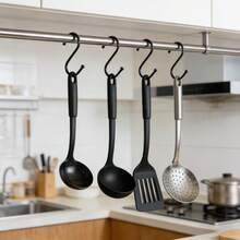 5/10pcs Heavy Duty Stainless Steel S-Shaped Hooks, Rust-Proof Kitchen Hooks, Curved Design, Space-Saving Storage Organizer Hooks, Suitable For Pots, Pans, Bags, Cups, Utensils, Easy To Install - Multicolor - View 4