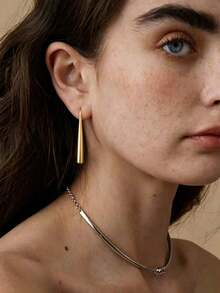 1 Pair Minimalist Long Liquid Water Drop Earrings Ear Hooks Women European American Niche Design Neutral Cold Style Middle Eastern Jewelry - Type C - View 4