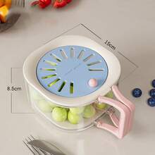 2-In-1 Double Layer Colander With Foldable Handle, Fruit Strainer Container, Multi-Functional Food Filter Basket, Refrigerator Fresh-Keeping Basket, Thickened Fruit Tray, Suitable For Kitchen, Refrigerator, Camping And Picnic - Multicolor - View 11