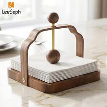 L LEESEPH Dining Table Napkin Holder, 5x5 Inch Wooden Napkin Holder, Suitable For Napkins, Cocktail Napkins, Suitable For Kitchen, Restaurant, Bar, Office, Party, Home Decor, Hotel, Cafe - Multicolor - View 2