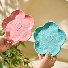 Flower Ceramic Feeding Cat Plate With Raised Bamboo Stand - 150ml - View 9